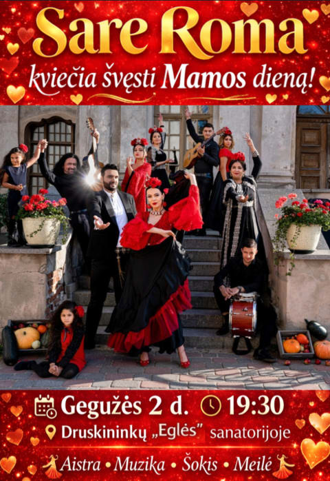 Купить билеты Motinos diena su SARE ROMA ir Ištvanu Kvik Druskininkai, Druskininkų Eglės sanatorija Май 02
