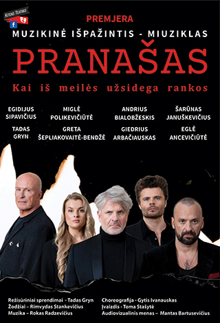 Pirkti bilietus Muzikinė išpažintis spektaklis, miuziklas ''Pranašas. Kai iš meilės užsidega rankos'' Alytus, Alytaus kultūros centras Balandis 14