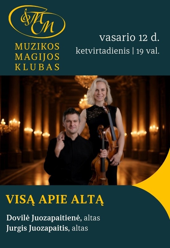 Pirkt biļetes Visą apie altą | Dovilė Juozapaitienė ir Jurgis Juozapaitis Vilnius, Muzikos magijos klubas Februāris 12