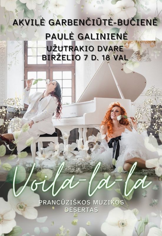 Купить билеты VOILÀ-LA-LA | Prancūzų chanson Trakai, Užutrakio dvaro sodybos rūmai Июнь 07