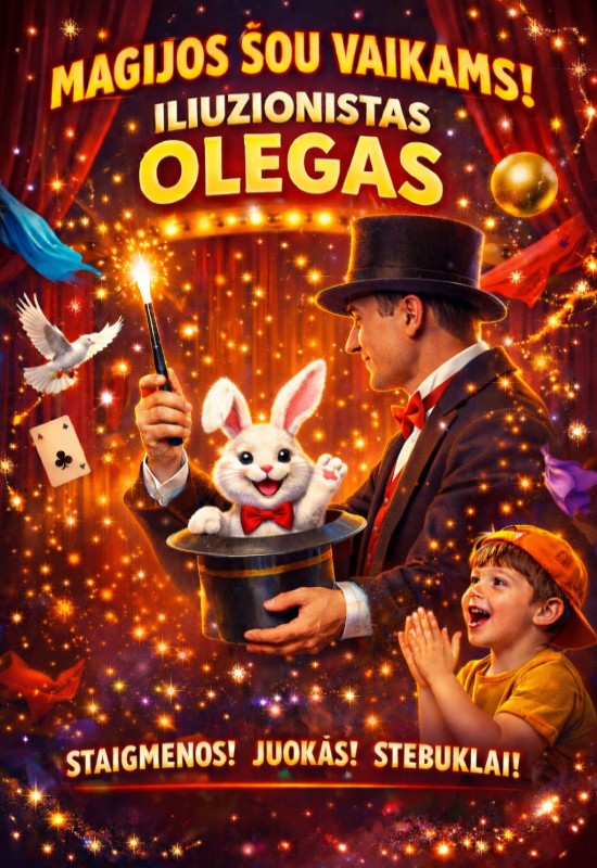 Pirkti bilietus Magijos šou visai šeimai! Vilnius, Teatro krantas Kovas 08