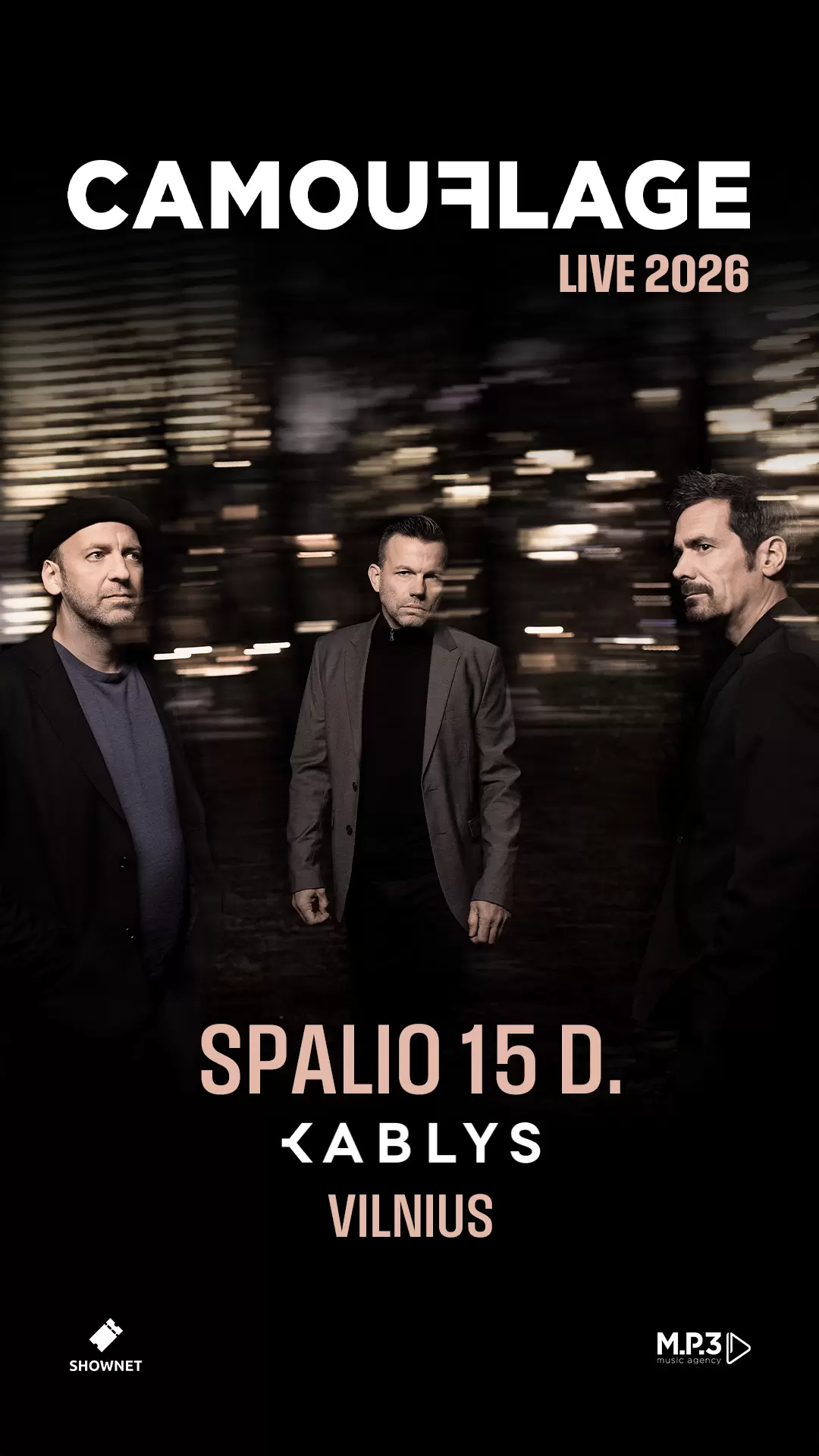 Buy tickets Camouflage Live 2026 | Vilnius Vilnius, Kablys + Kultūra October 15