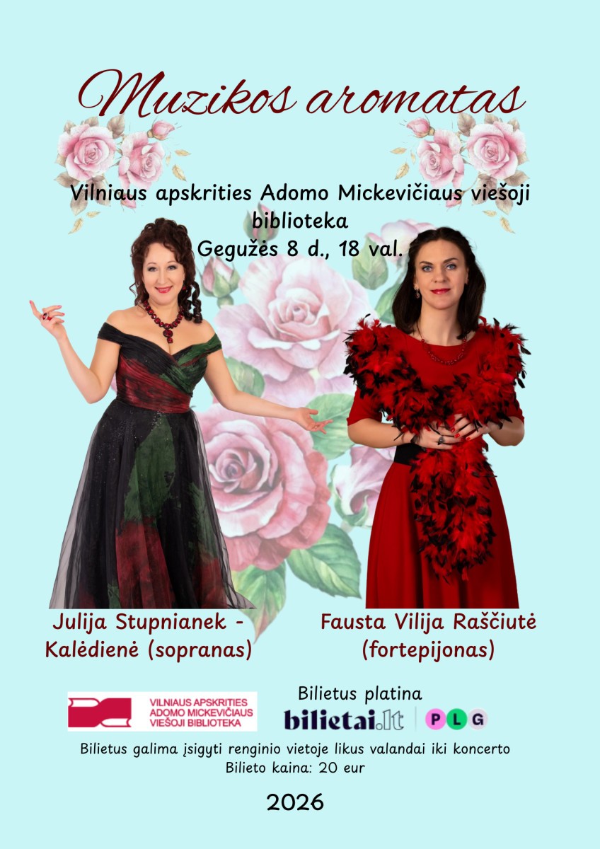 Купить билеты Muzikos aromatas Vilnius, Adomo Mickevičiaus viešoji biblioteka Май 08