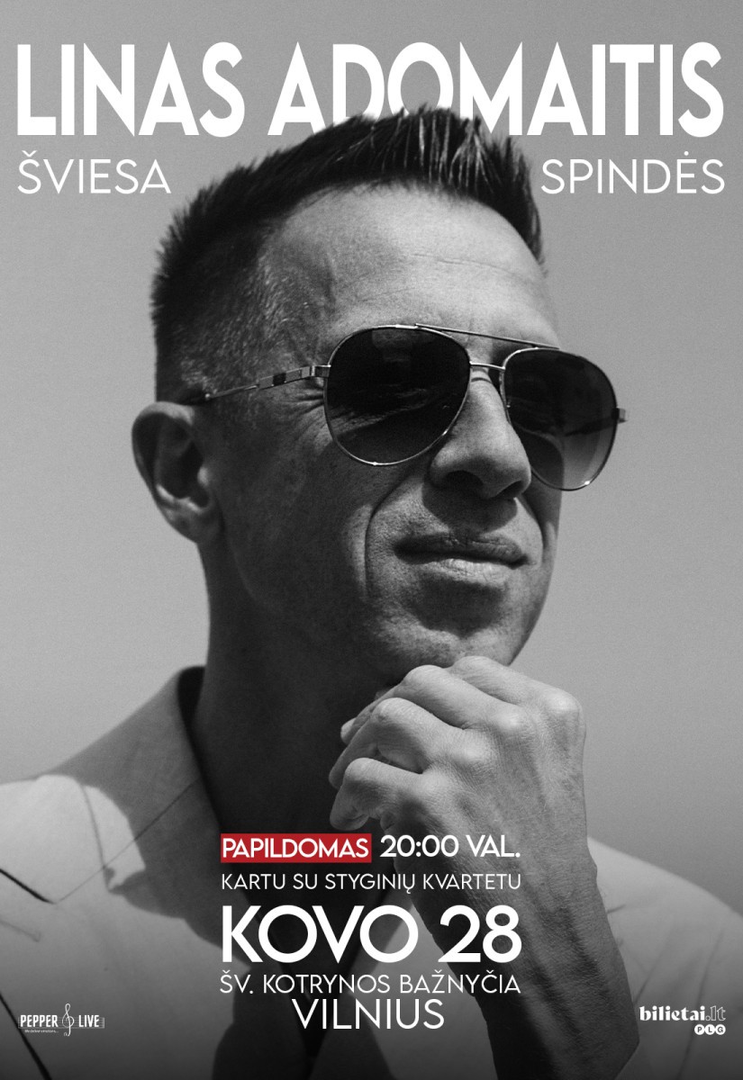 Buy tickets Linas Adomaitis | Šviesa spindės | PAPILDOMAS Vilnius, Šv. Kotrynos bažnyčia March 28