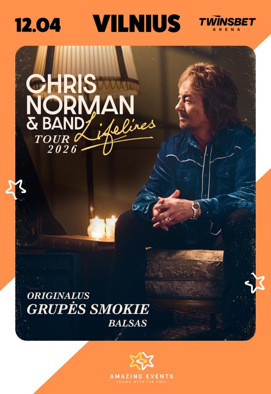 Pirkti bilietus CHRIS NORMAN & BAND koncertas Vilnius, Twinsbet Arena Gruodis 04