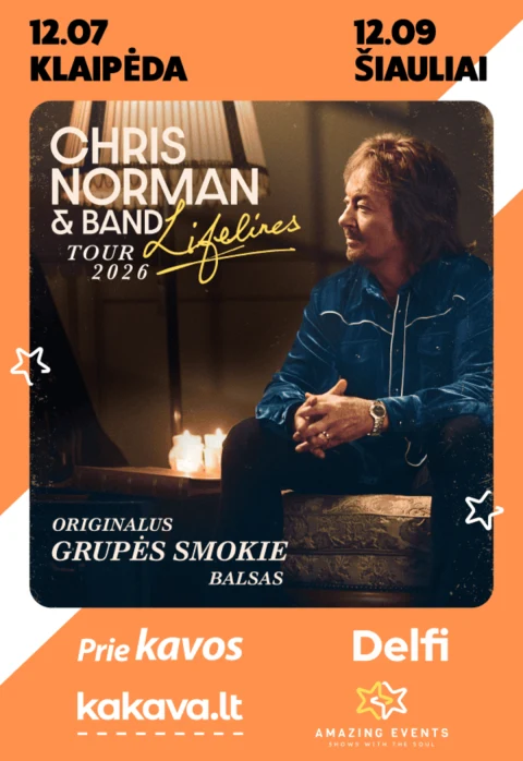 Pirkti bilietus CHRIS NORMAN & BAND koncertas Klaipėda, Klaipėdos Švyturio arena Gruodis 07
