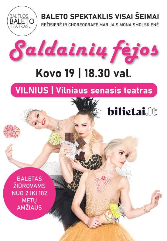 Pirkt biļetes Baletas visai šeimai - SALDAINIŲ FĖJOS Vilnius, Vilniaus Senasis Teatras Marts 19