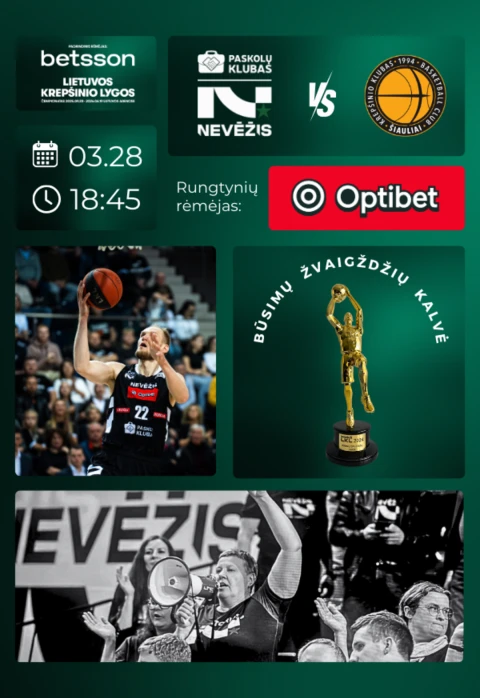 Pirkt biļetes LKL rungtynės: Kėdainių „Nevėžis“ – Šiaulių „Šiauliai“ Kėdainiai, Kėdainių arena Marts 28