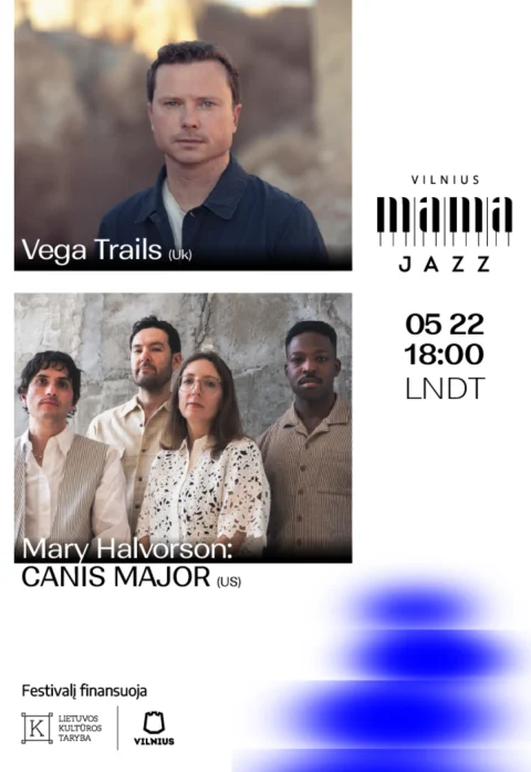 Pirkt biļetes VILNIUS MAMA JAZZ 2026 I Mary Halvorson: CANIS MAJOR (US) | Vega Trails (UK) Vilnius, Lietuvos nacionalinis dramos teatras Maijs 22
