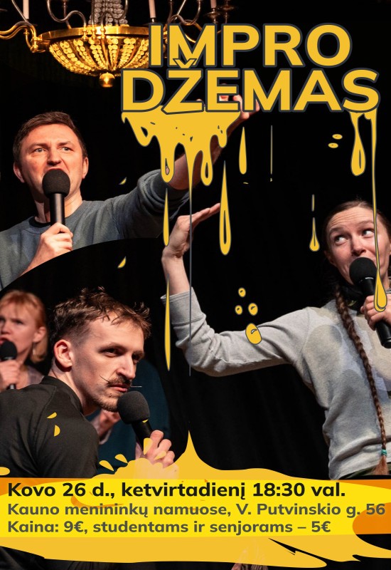 Buy tickets IMPRO džemas (komedijos vakaras) Kaunas, Kauno menininkų namai March 26