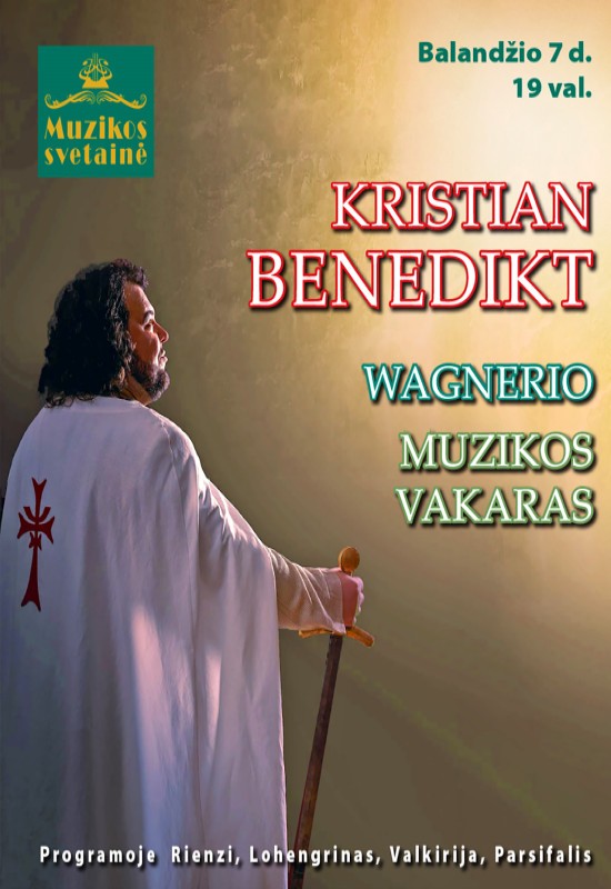 Pirkt biļetes KRISTIAN BENEDIKT. WAGNERIO MUZIKOS VAKARAS Vilnius, MUZIKOS SVETAINĖ Aprīlis 07
