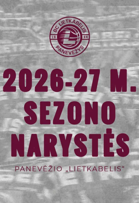 Pirkti bilietus „Lietkabelis“ 2026–2027 m. sezono narystė Panevėžys, Kalnapilio arena Rugsėjis 01 - Birželis 30