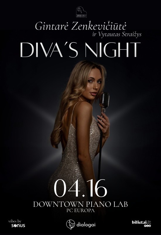 Pirkt biļetes Diva's Night | Gintarė Zenkevičiūtė ir Vytautas Straižys Vilnius, Downtown Piano Lab, PC Europa Aprīlis 16
