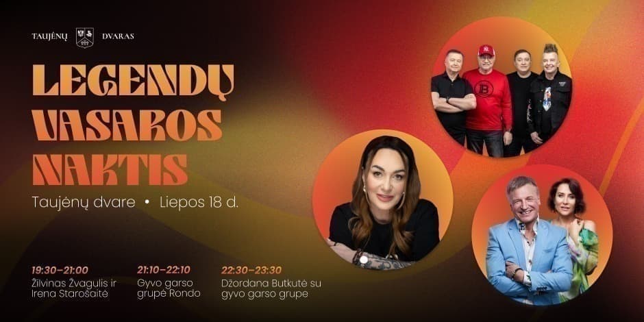 Pirkt biļetes Džordanos Butkutės, RONDO, Žilvino Žvagulis ir Irenos Starošaitė koncertas Taujėnai, Taujėnų dvaras Jūlijs 18