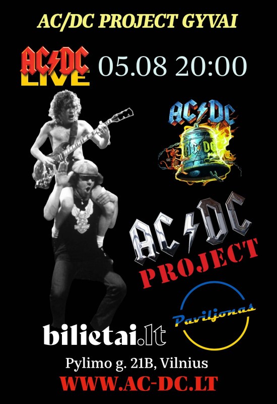 Pirkt biļetes AC/DC HITŲ FIESTA GYVAI Vilnius, Baras Paviljonas Maijs 08