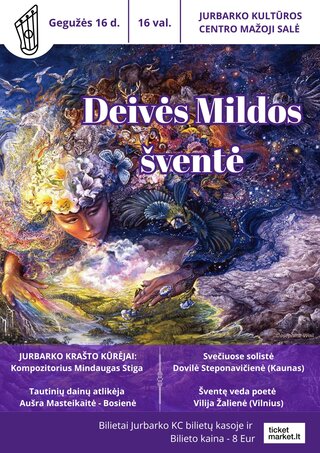 Buy tickets Koncertas „Deivės Mildos šventė“ Jurbarkas, Jurbarko kultūros centras, Mažoji salė May 16