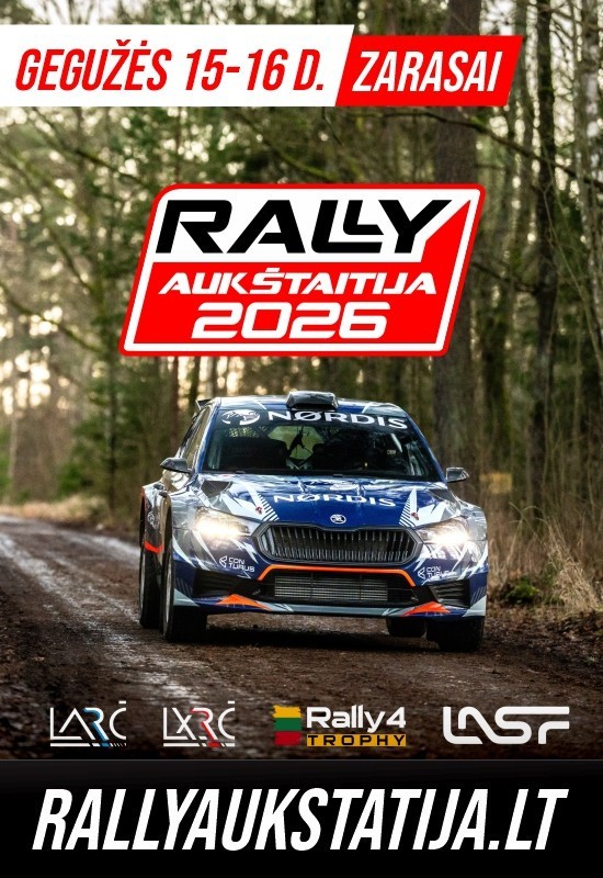 Pirkti bilietus Rally Aukštaitija 2026 Zarasų raj., Zarasų rajonas Gegužė 15-16