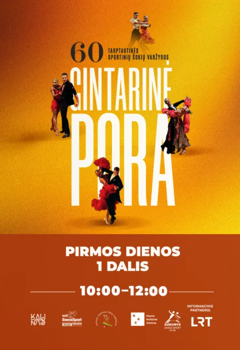 Buy tickets Tarptautinės sportinių šokių varžybos „Gintarinė pora“ – šeštadienis, 1 dalis Kaunas, Kauno Žalgirio arena May 02