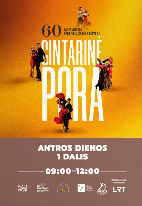 Pirkt biļetes Tarptautinės sportinių šokių varžybos „Gintarinė pora“ – sekmadienis, 1 dalis Kaunas, Kauno Žalgirio arena Maijs 03
