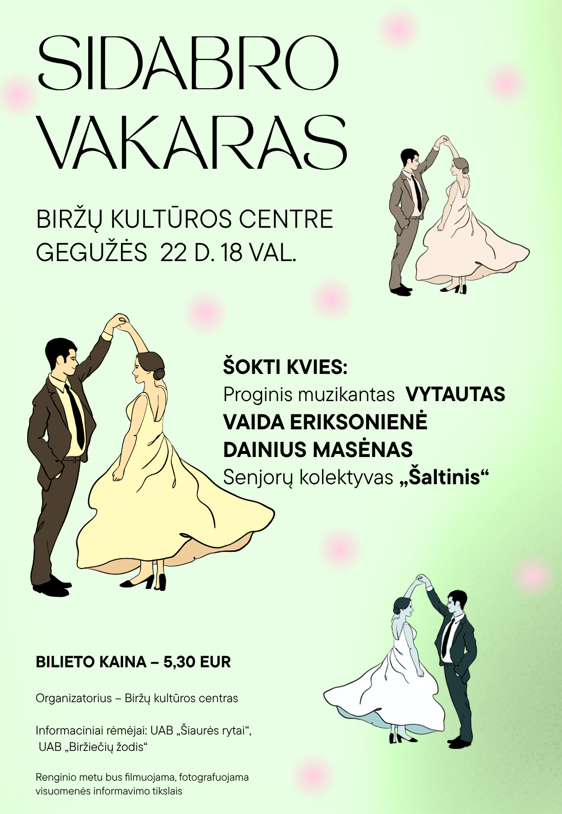 Pirkti bilietus Šokiai „Sidabro vakaras“ Biržai, Biržų kultūros centras Gegužė 22