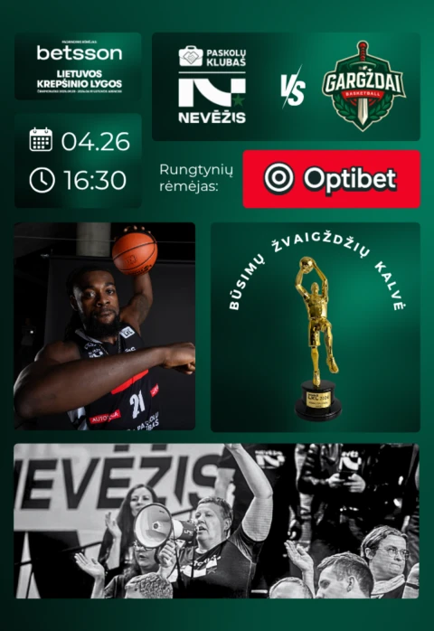 Pirkt biļetes LKL rungtynės: Kėdainių „Nevėžis“ – Gargždų „Gargždai“ Kėdainiai, Kėdainių arena Aprīlis 26