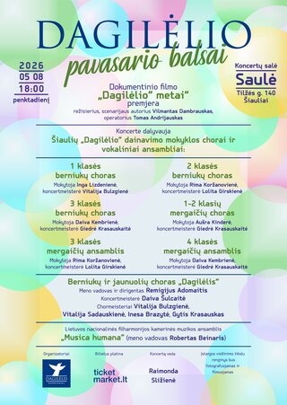 Buy tickets DAGILĖLIO pavasario balsai Šiauliai, Šiaulių koncertų salė Saulė May 08