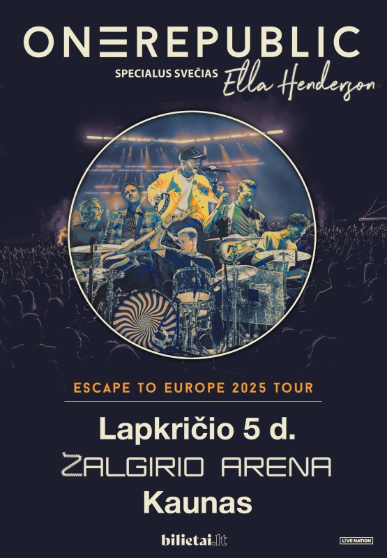 Pirkti bilietus OneRepublic - Escape To Europe 2025 Tour Kaunas, Kauno Žalgirio arena Lapkritis 05