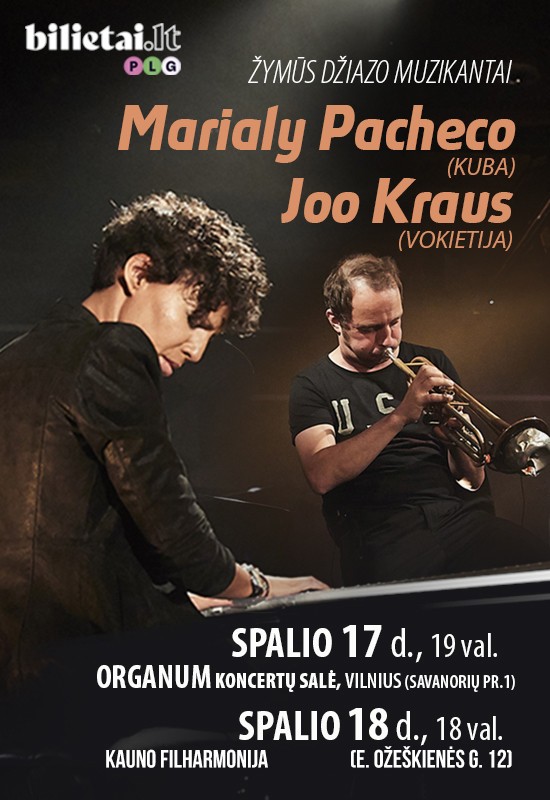 Купить билеты Žymūs džiazo muzikantai: Marialy Pacheco (Kuba) ir Joo Kraus (Vokietija) | Kaunas Kaunas, Kauno valstybinė filharmonija Октябрь 18