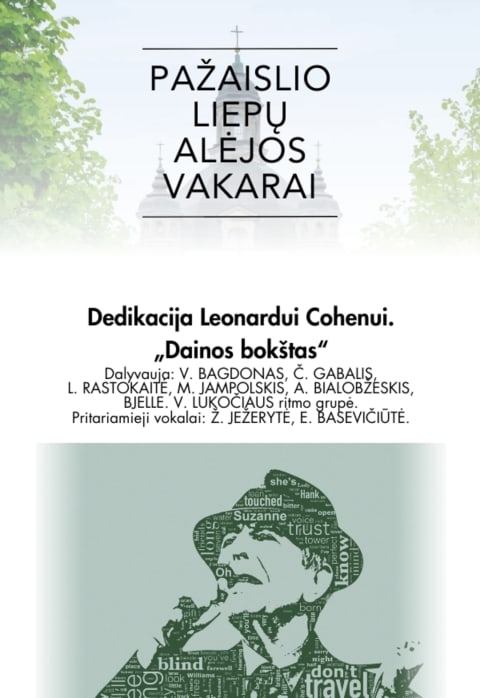 Pirkti bilietus „Pažaislio liepų alėjos vakarai“ | Dedikacija Leonardui Cohenui „Dainos bokštas“ Kaunas, Pažaislio vienuolynas Rugsėjis 03