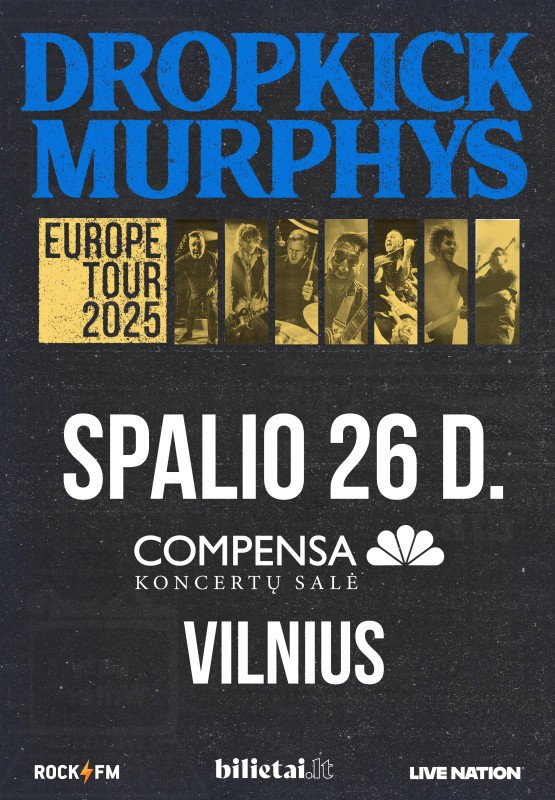 Buy tickets Dropkick Murphys - Europe Tour 2025 Vilnius, COMPENSA koncertų salė October 26