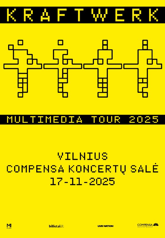 Pirkti bilietus Kraftwerk - Multimedia Tour 2025 Vilnius, COMPENSA koncertų salė Lapkritis 17