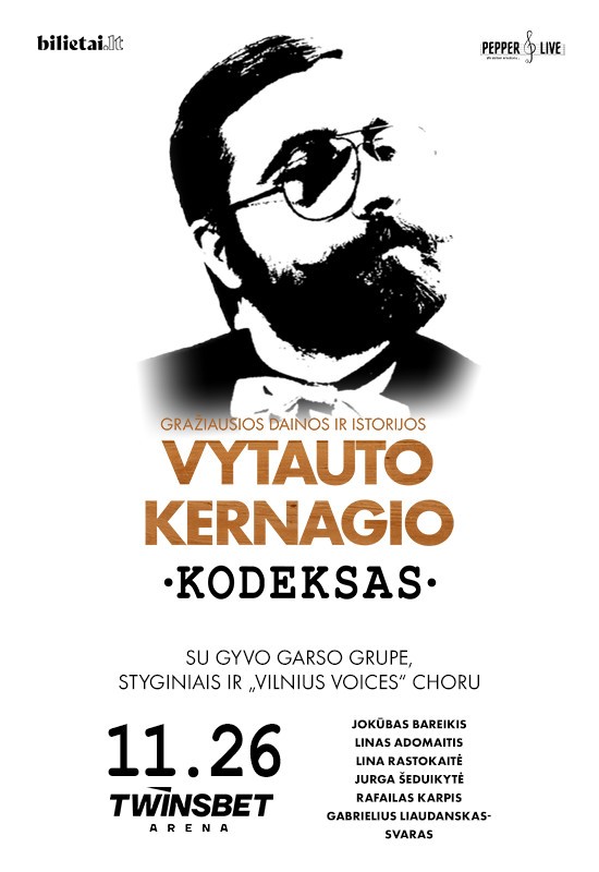 Pirkti bilietus VYTAUTO KERNAGIO KODEKSAS | Twinsbet arena Vilnius, Twinsbet Arena Lapkritis 26