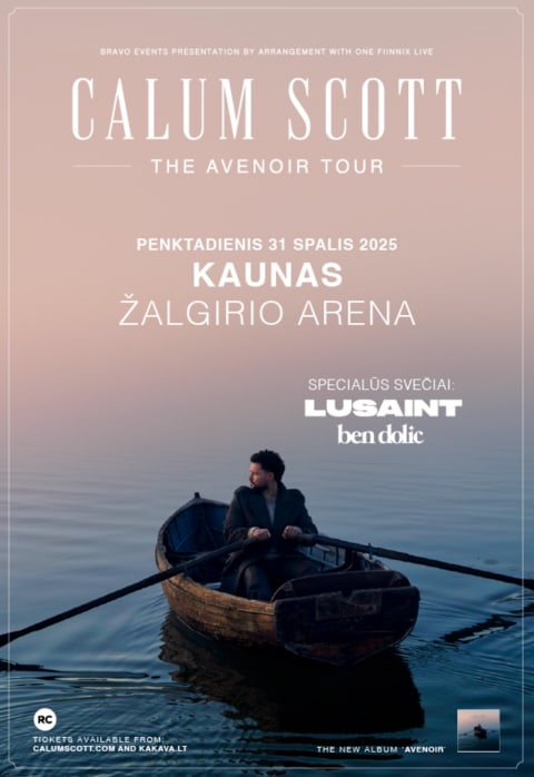 Buy tickets Calum Scott Kaunas, Kauno Žalgirio arena October 31