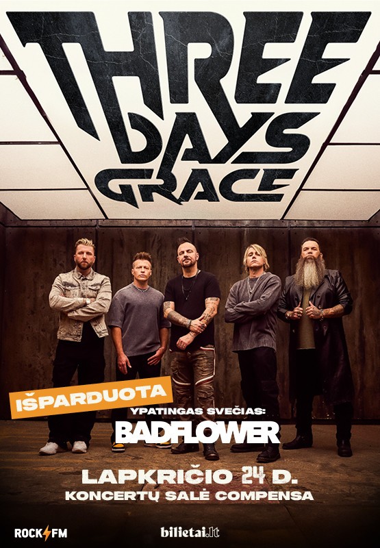 Pirkti bilietus Three Days Grace Vilnius, COMPENSA koncertų salė Lapkritis 24