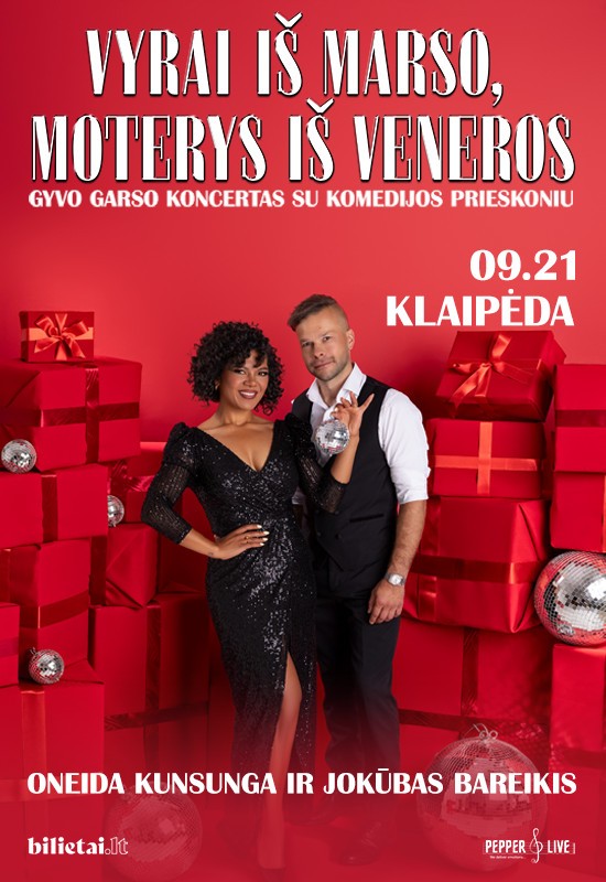 Pirkt biļetes Vyrai iš Marso, moterys iš Veneros | Klaipėda Klaipėda, Klaipėdos koncertų salė Septembris 21