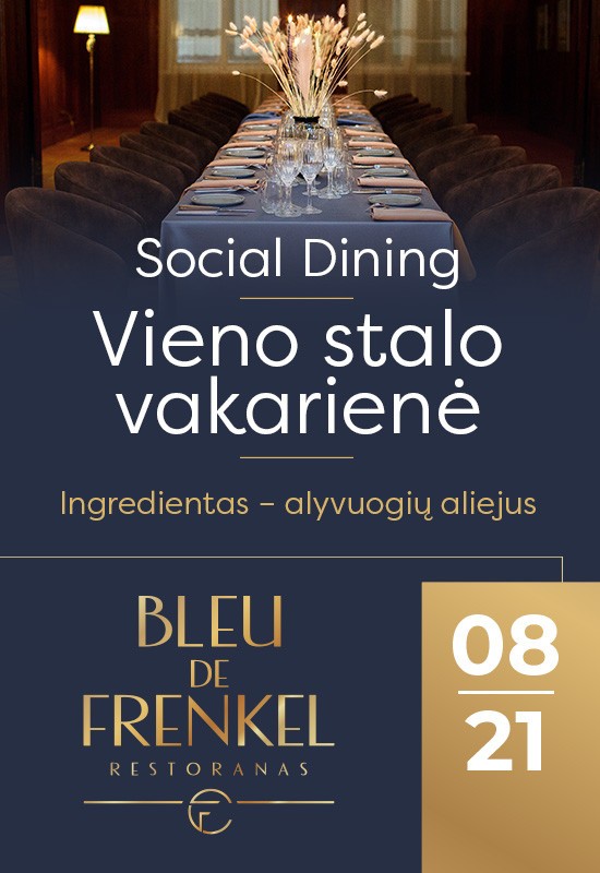 Купить билеты Social Dining. Vieno stalo vakarienė | Šiauliai Šiauliai, Restoranas BLEU DE FRENKEL Август 21