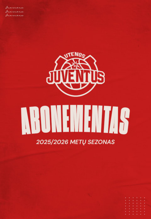 Pirkti bilietus Utenos „Juventus“ 2025/2026 m. sezono abonementas Utena, Utenos daugiafunkcis sporto centras Rugsėjis 01 - Birželis 20