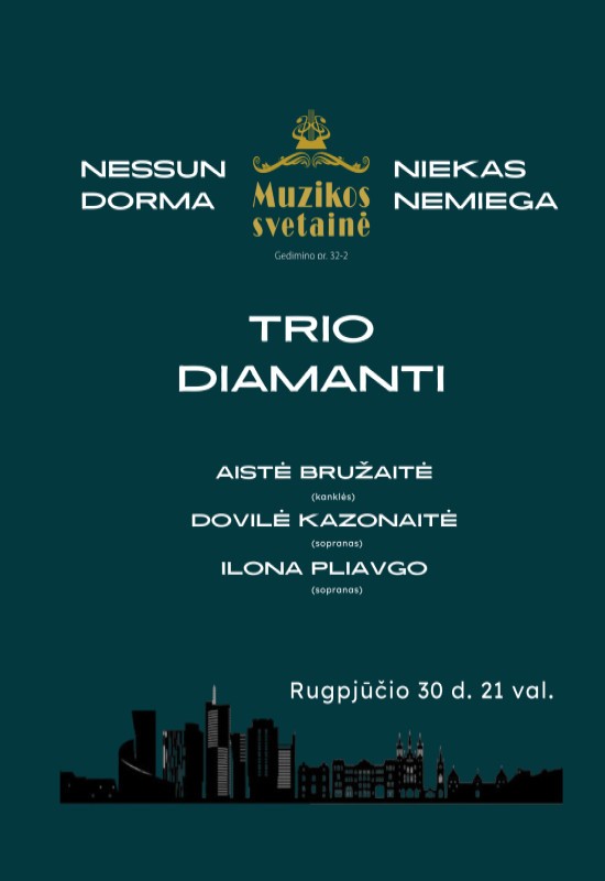 Купить билеты SERENADOS: DIAMANTI TRIO Vilnius, MUZIKOS SVETAINĖ Август 30