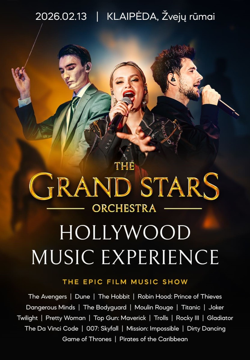 Pirkti bilietus (Klaipėda) The Grand Stars Orchestra «HOLLYWOOD MUSIC EXPERIENCE» Klaipėda, Kultūros centras Žvejų rūmai Vasaris 13