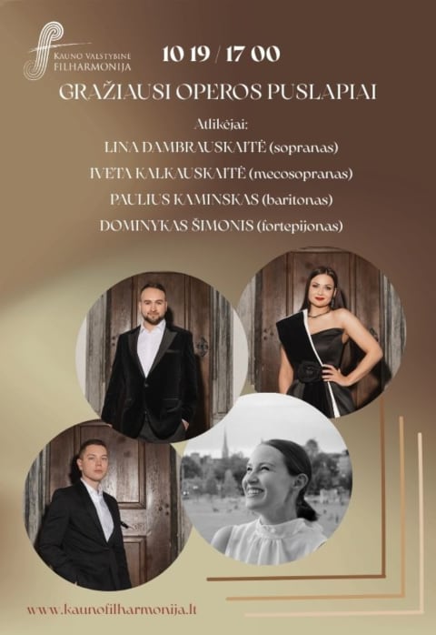 Pirkti bilietus GRAŽIAUSI OPEROS PUSLAPIAI Kaunas, Kauno valstybinė filharmonija Spalis 19
