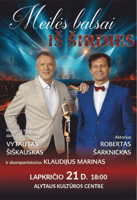 Buy tickets ,,Meilės balsai iš širdies“ Alytus, Alytaus kultūros centras November 21