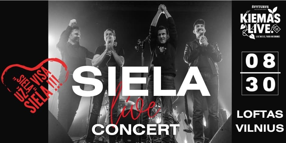 Купить билеты SIELA LIVE: Vasaros pabaigos koncertas | Loftas 08.30 Vilnius, Menų fabrikas LOFTAS Август 30