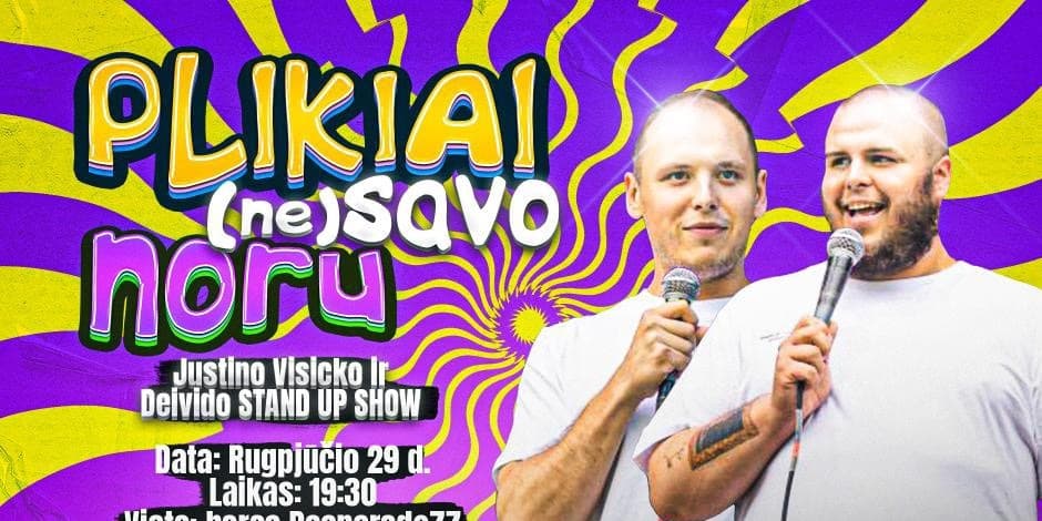 Купить билеты Plikiai (ne)savo noru Stand-up (Panevėžys) Panevėžys, Desperado Август 29