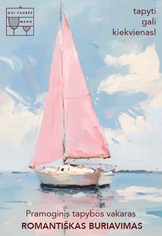 Pirkti bilietus Tapybos vakaras: Romantiškas buriavimas Vilnius, Dvi taurės meno tapybos studija - dvaras Rugsėjis 14