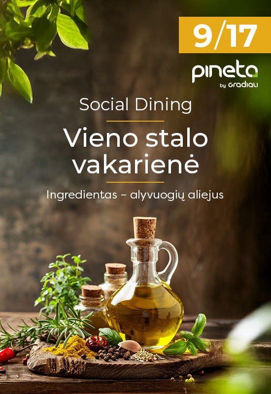 Pirkt biļetes Social Dining. Vieno stalo vakarienė | Palanga Palanga, Restoranas PINETA | Sanatorija GRADIALI Septembris 17