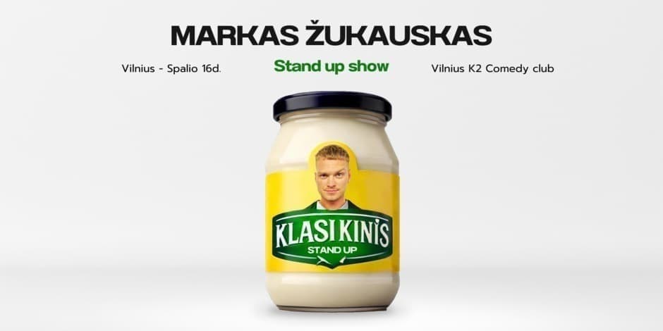 Pirkt biļetes Markas Žukauskas “KLASIKINIS” Stand up Vilnius Vilnius, K2 Comedy Club Oktobris 16