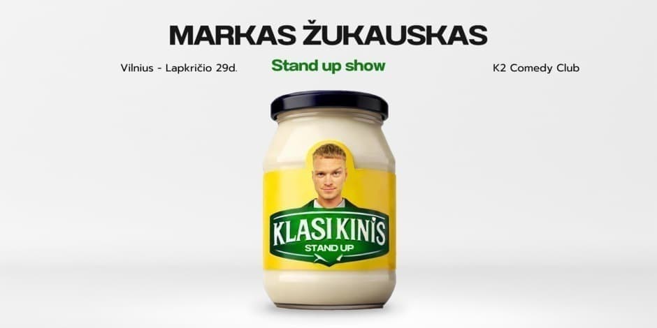 Pirkt biļetes Markas Žukauskas “KLASIKINIS” Stand up Vilnius Vilnius, K2 Comedy Club Novembris 29