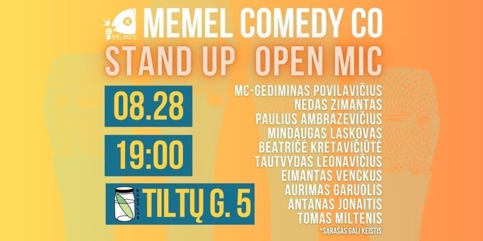 Купить билеты STAND UPOpen Mic - Memel Comedy Co - (08.28) baras Rasãlas- Klaipėda Klaipėda, Casa De Locos Август 28