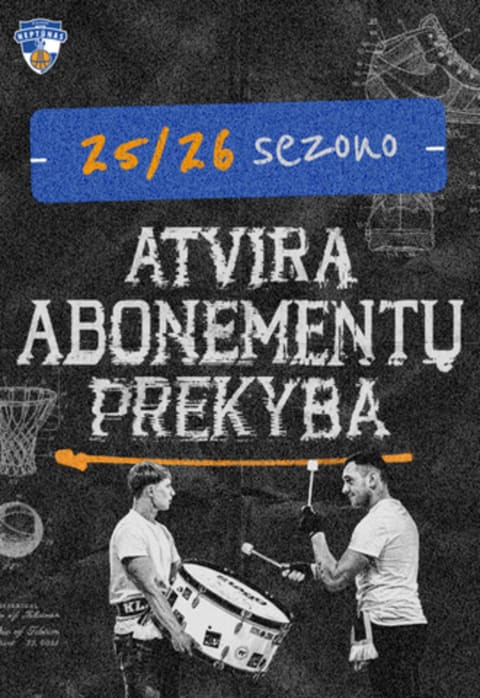 Pirkt biļetes Klaipėdos „Neptūno“ 2025-2026 m. sezono abonementai Klaipėda, Klaipėdos Švyturio arena Septembris 01 - Jūnijs 20