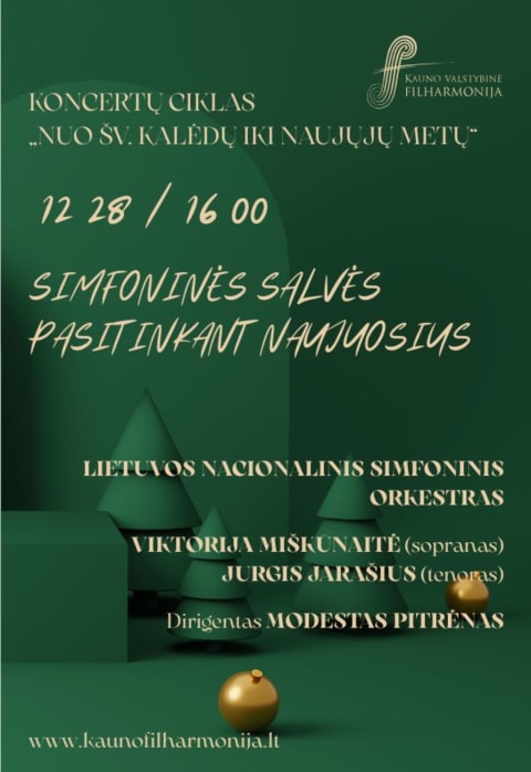 Pirkti bilietus SIMFONINĖS SALVĖS PASITINKANT NAUJUOSIUS Kaunas, Kauno valstybinė filharmonija Gruodis 28